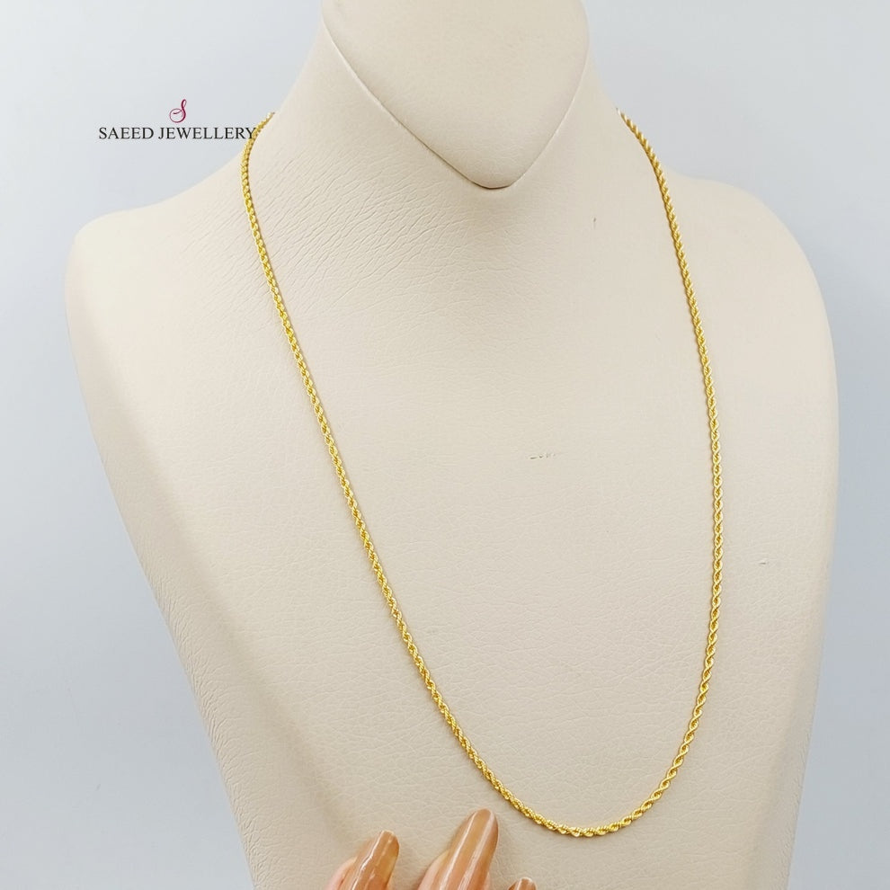 21K Thin Rope Chain Made of 21K Yellow Gold by Saeed Jewelry-25793