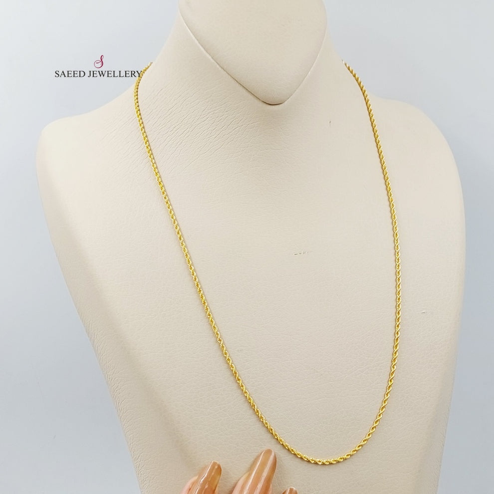 21K Thin Rope Chain Made of 21K Yellow Gold by Saeed Jewelry-25795