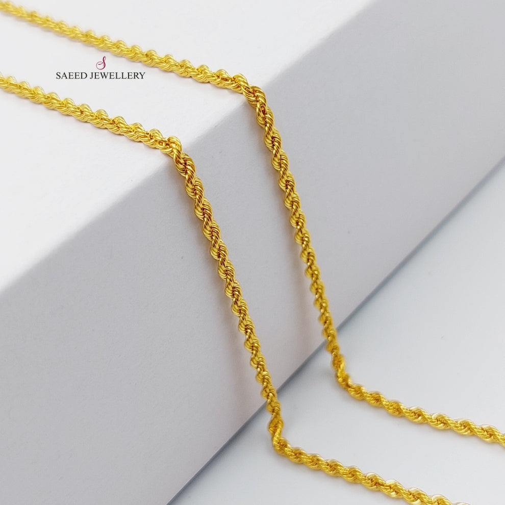 21K Thin Rope Chain Made of 21K Yellow Gold by Saeed Jewelry-25795