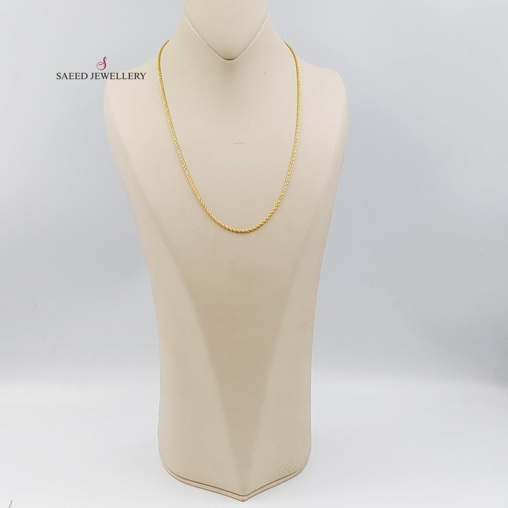 21K Thin Rope Chain Made of 21K Yellow Gold by Saeed Jewelry-25795
