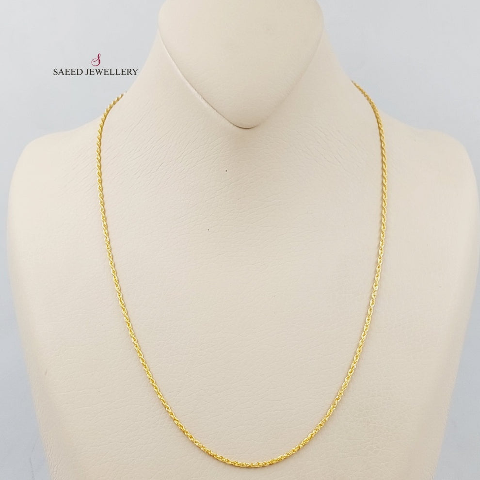 21K Thin Rope Chain Made of 21K Yellow Gold by Saeed Jewelry-25799
