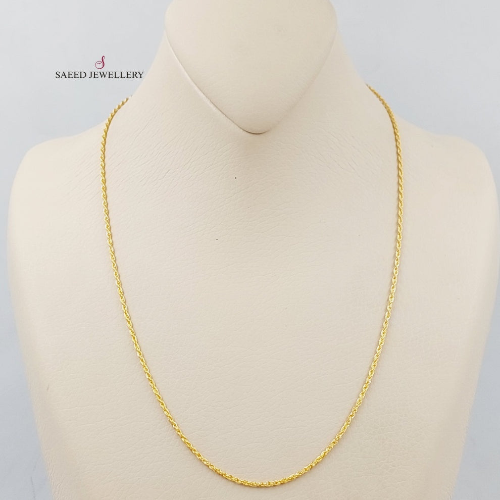 21K Thin Rope Chain Made of 21K Yellow Gold by Saeed Jewelry-25800