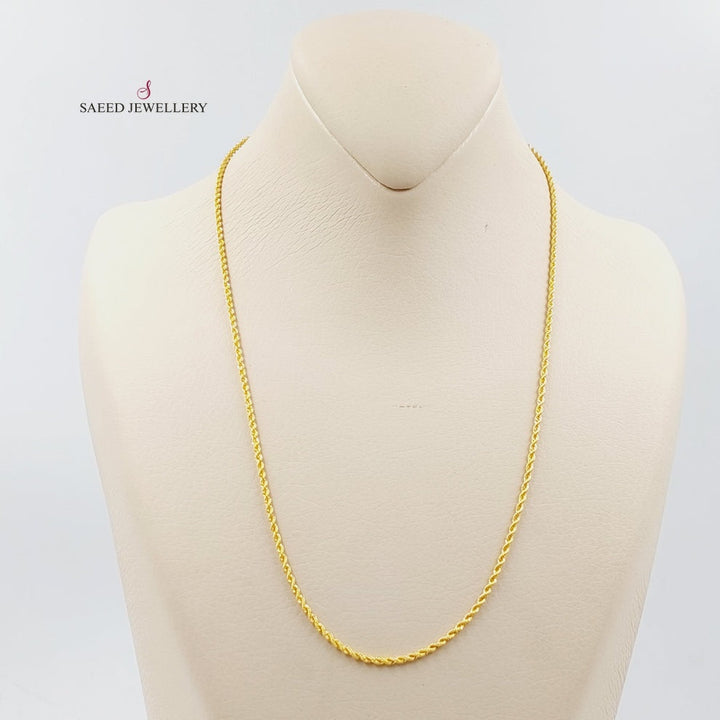 21K Thin Rope Chain Made of 21K Yellow Gold by Saeed Jewelry-25800