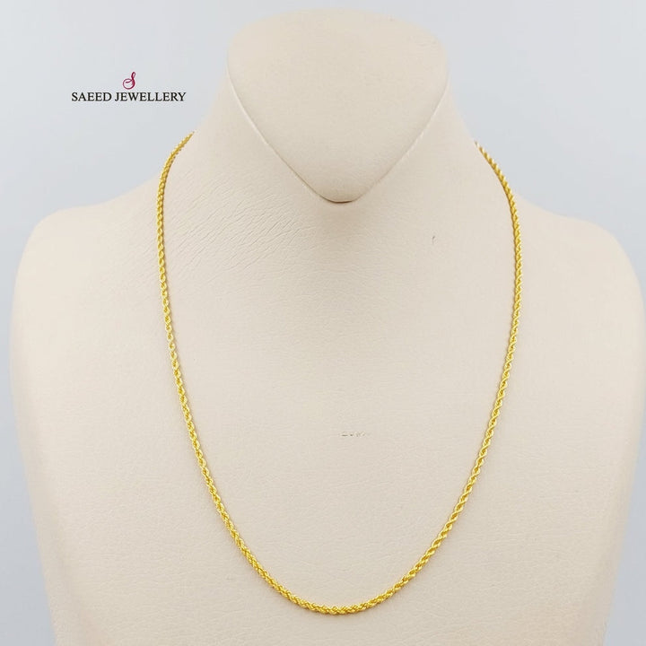 21K Thin Rope Chain Made of 21K Yellow Gold by Saeed Jewelry-26694