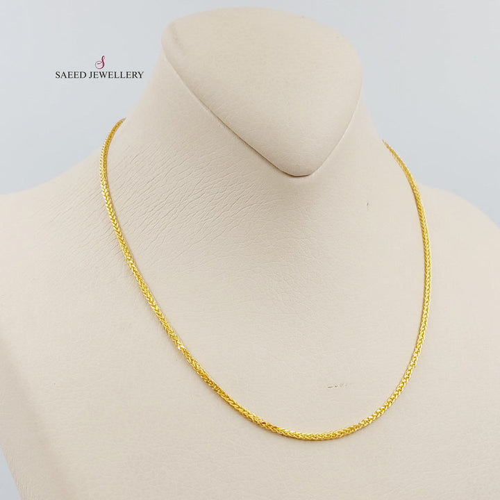 21K Thin Spiga Chain Made of 21K Yellow Gold by Saeed Jewelry-25184