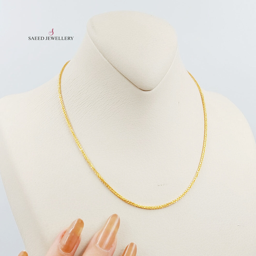 21K Thin Spiga Chain Made of 21K Yellow Gold by Saeed Jewelry-25184