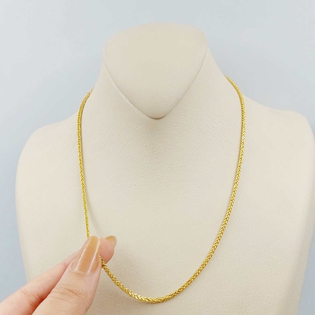 21K Thin Spiga Chain Made of 21K Yellow Gold by Saeed Jewelry-25203