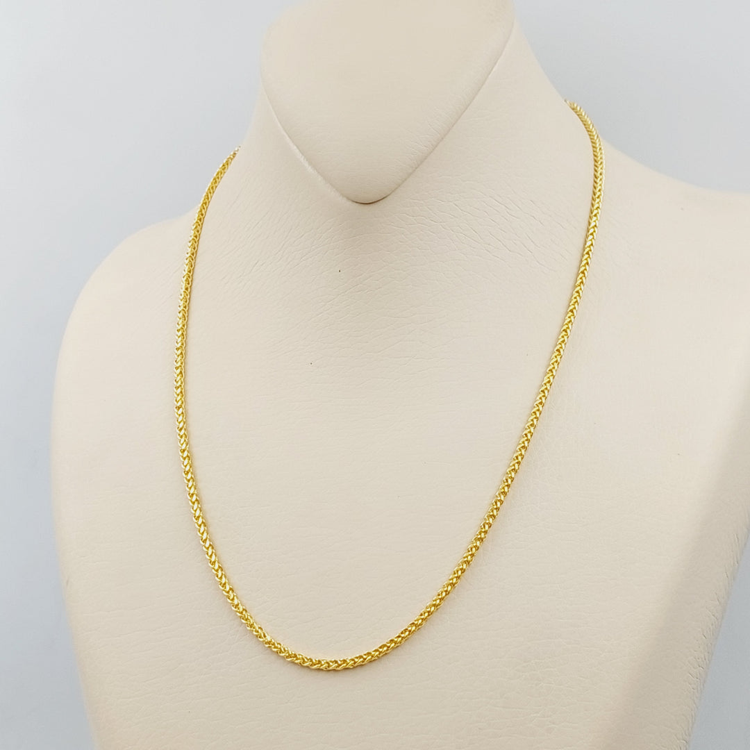 21K Thin Spiga Chain Made of 21K Yellow Gold by Saeed Jewelry-25203