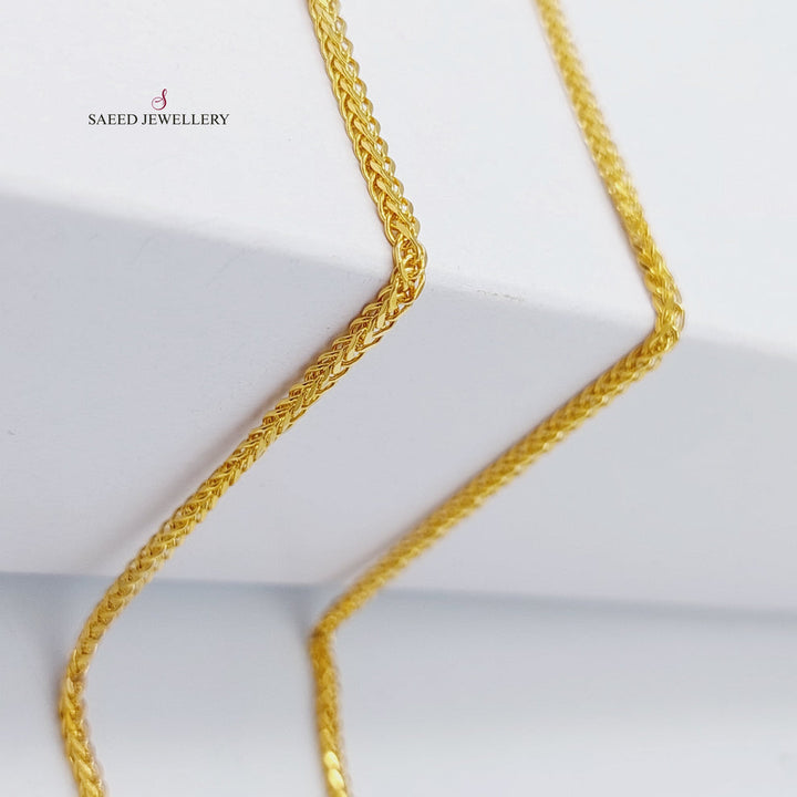 21K Thin Spiga Chain Made of 21K Yellow Gold by Saeed Jewelry-25767