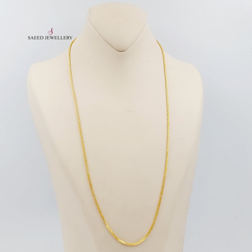 21K Thin Spiga Chain Made of 21K Yellow Gold by Saeed Jewelry-25767