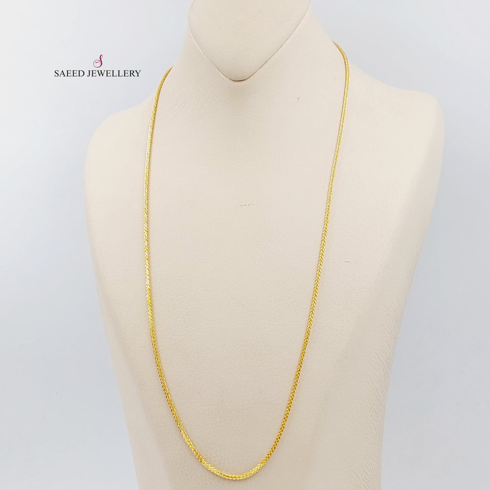 21K Thin Spiga Chain Made of 21K Yellow Gold by Saeed Jewelry-25767