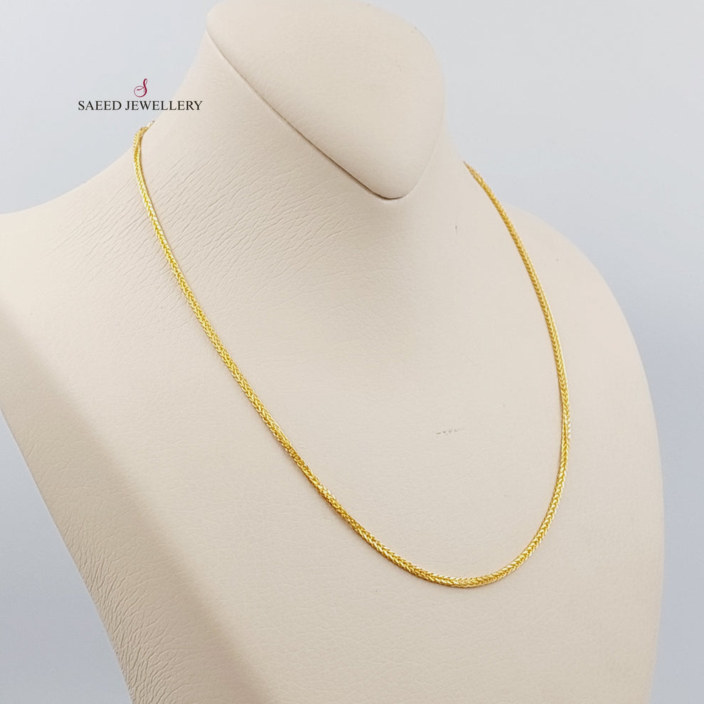 21K Thin Spiga Chain Made of 21K Yellow Gold by Saeed Jewelry-25796