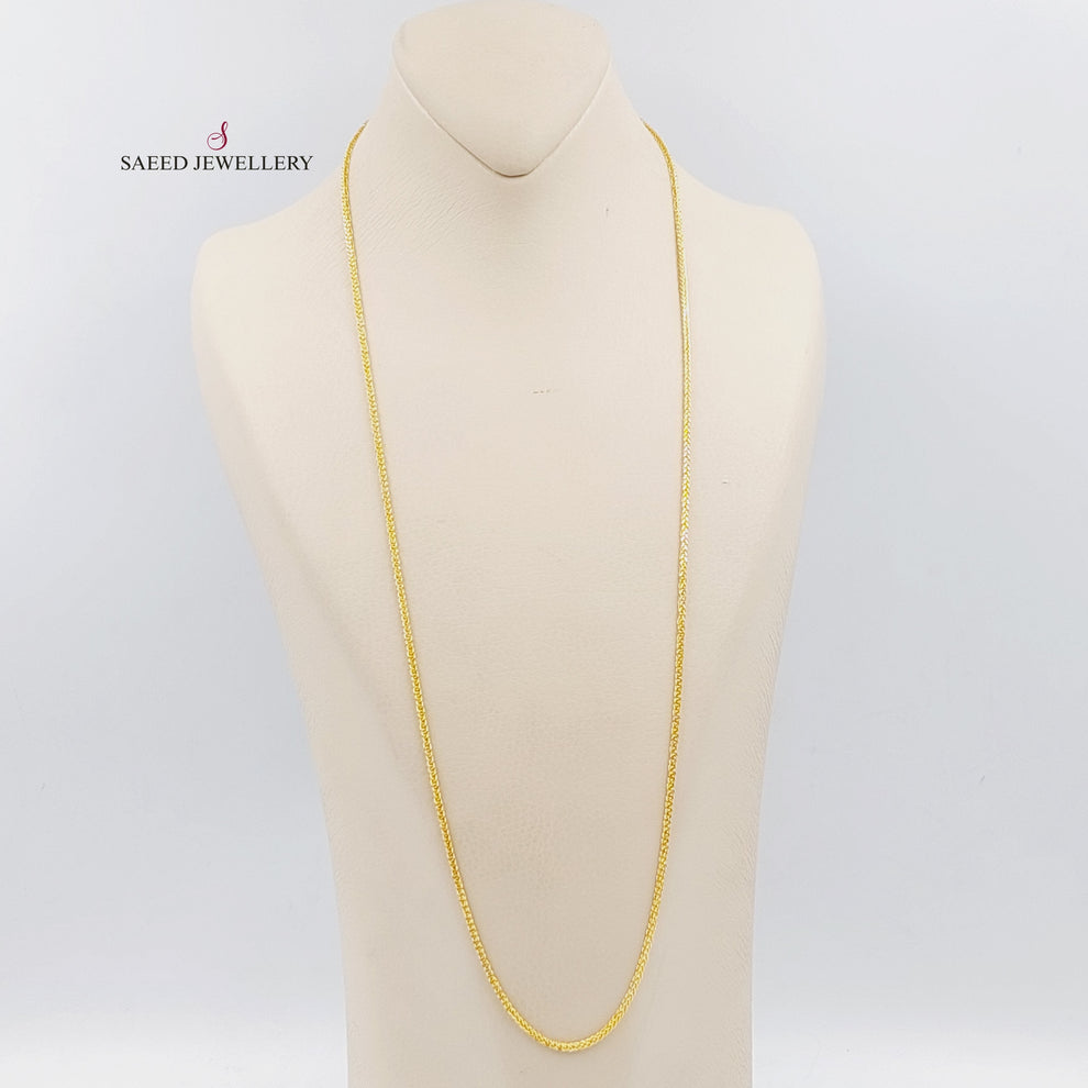21K Thin Spiga Chain Made of 21K Yellow Gold by Saeed Jewelry-26015