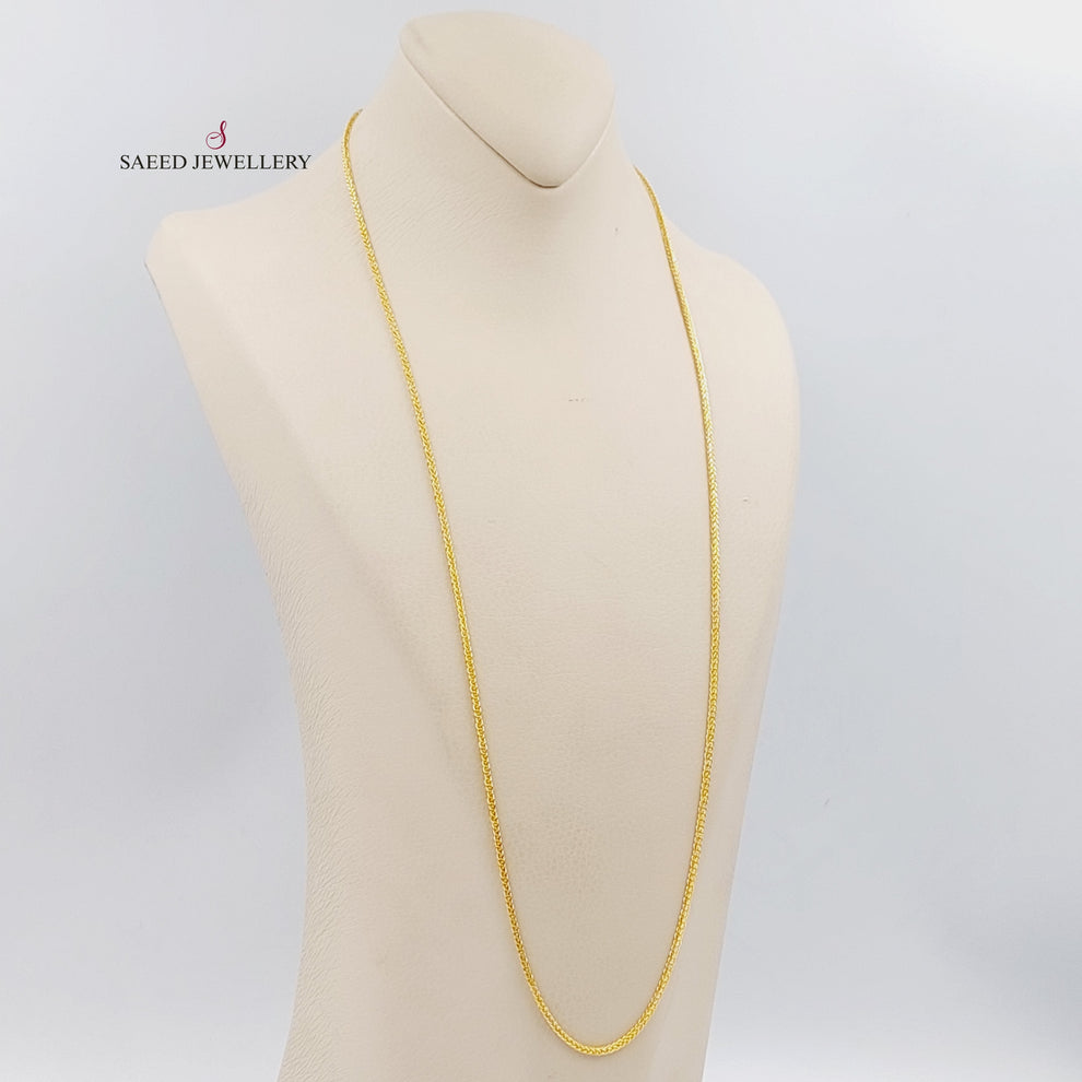 21K Thin Spiga Chain Made of 21K Yellow Gold by Saeed Jewelry-26015