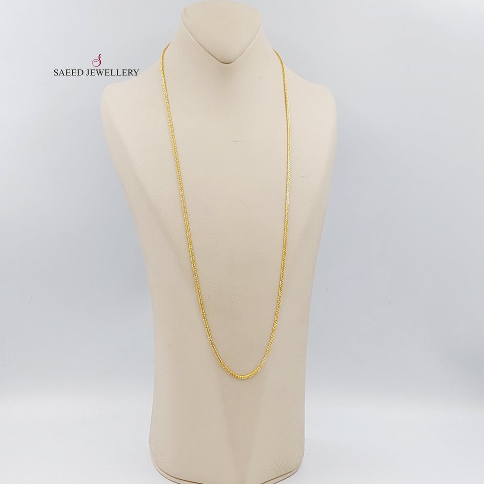 21K Thin Spiga Chain Made of 21K Yellow Gold by Saeed Jewelry-26015