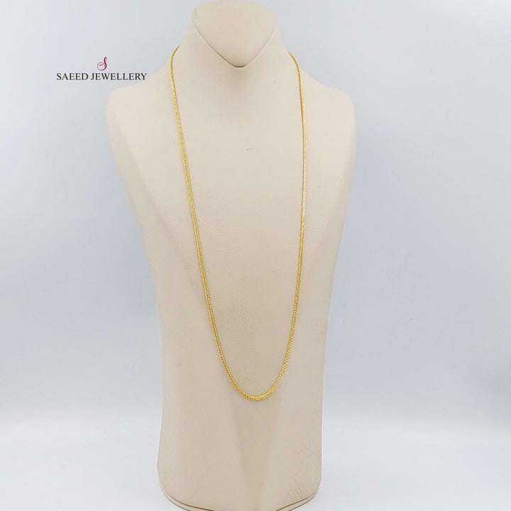 21K Thin Spiga Chain Made of 21K Yellow Gold by Saeed Jewelry-26015