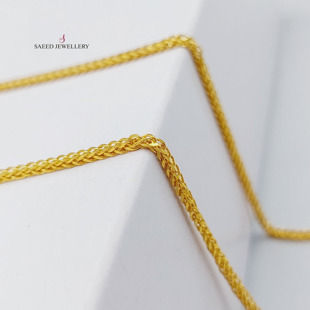 21K Thin Spiga Chain Made of 21K Yellow Gold by Saeed Jewelry-26015