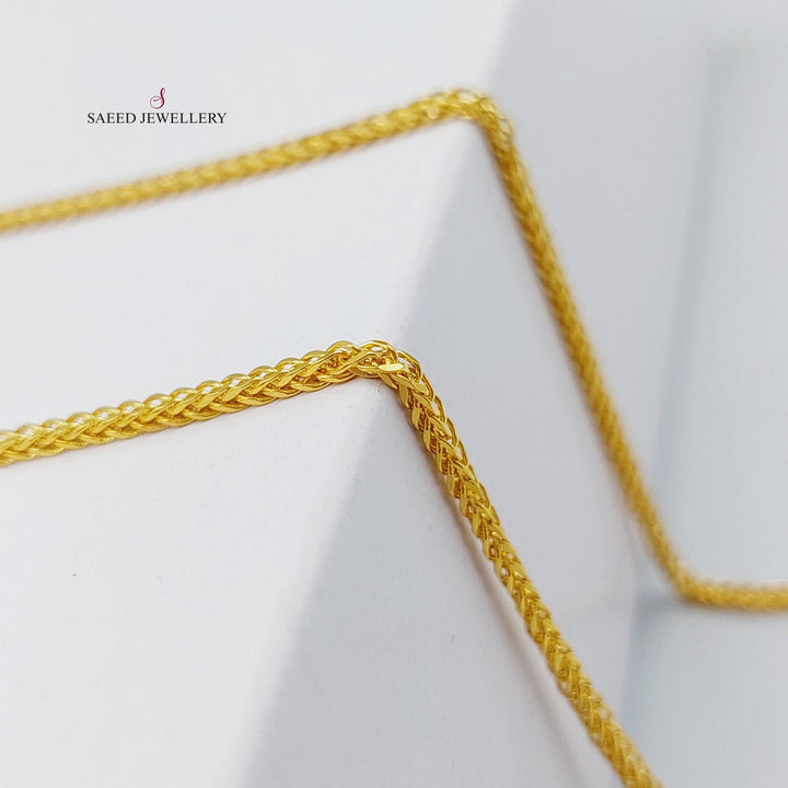 21K Thin Spiga Chain Made of 21K Yellow Gold by Saeed Jewelry-26015