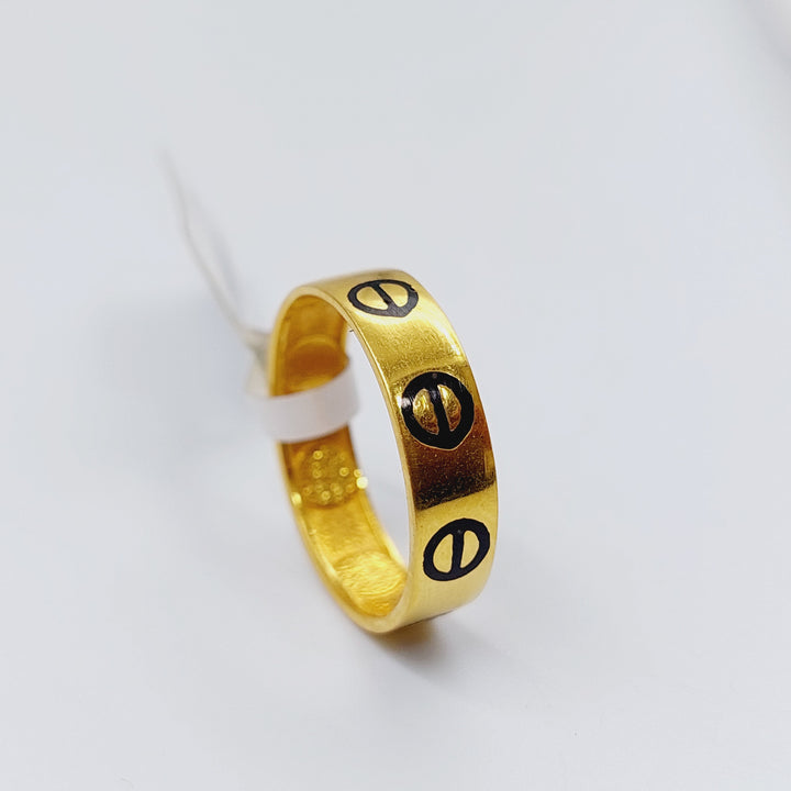 21K Thin  Wedding Ring Made of 21K Yellow Gold by Saeed Jewelry-ذبلة-ملحق-رفيع