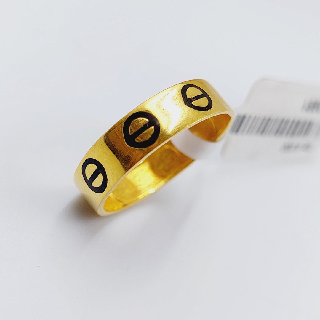 21K Thin  Wedding Ring Made of 21K Yellow Gold by Saeed Jewelry-ذبلة-ملحق-رفيع