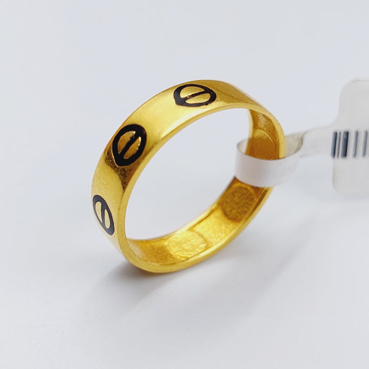 21K Thin  Wedding Ring Made of 21K Yellow Gold by Saeed Jewelry-ذبلة-ملحق-رفيع