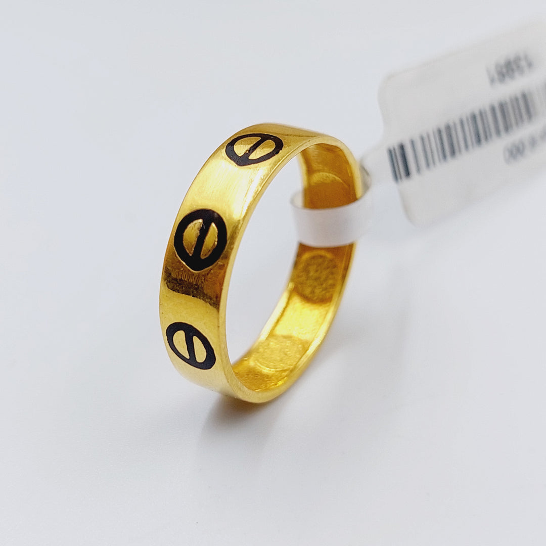 21K Thin  Wedding Ring Made of 21K Yellow Gold by Saeed Jewelry-ذبلة-ملحق-رفيع