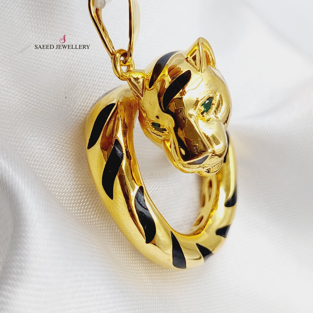21K Tiger Pendant Made of 21K Yellow Gold by Saeed Jewelry-20677