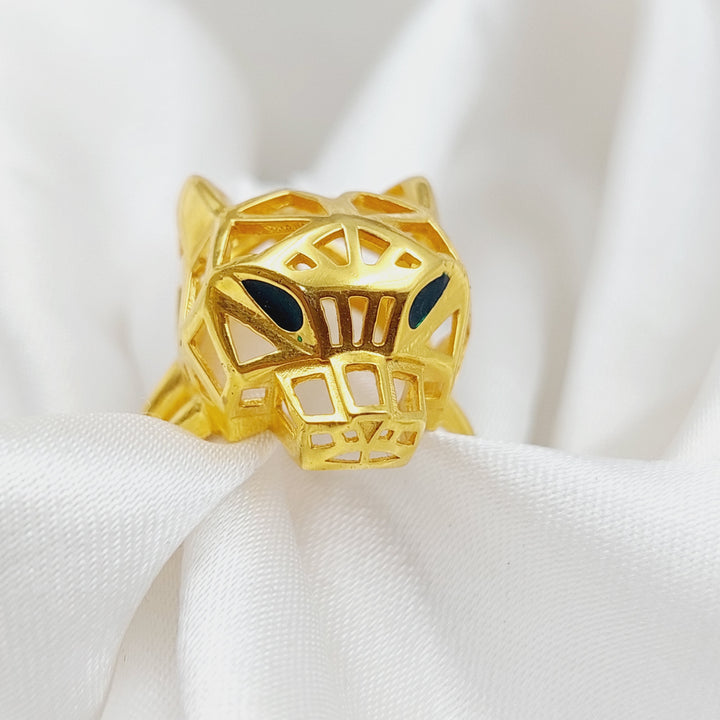 21K Tiger Ring Made of 21K Yellow Gold by Saeed Jewelry-19625
