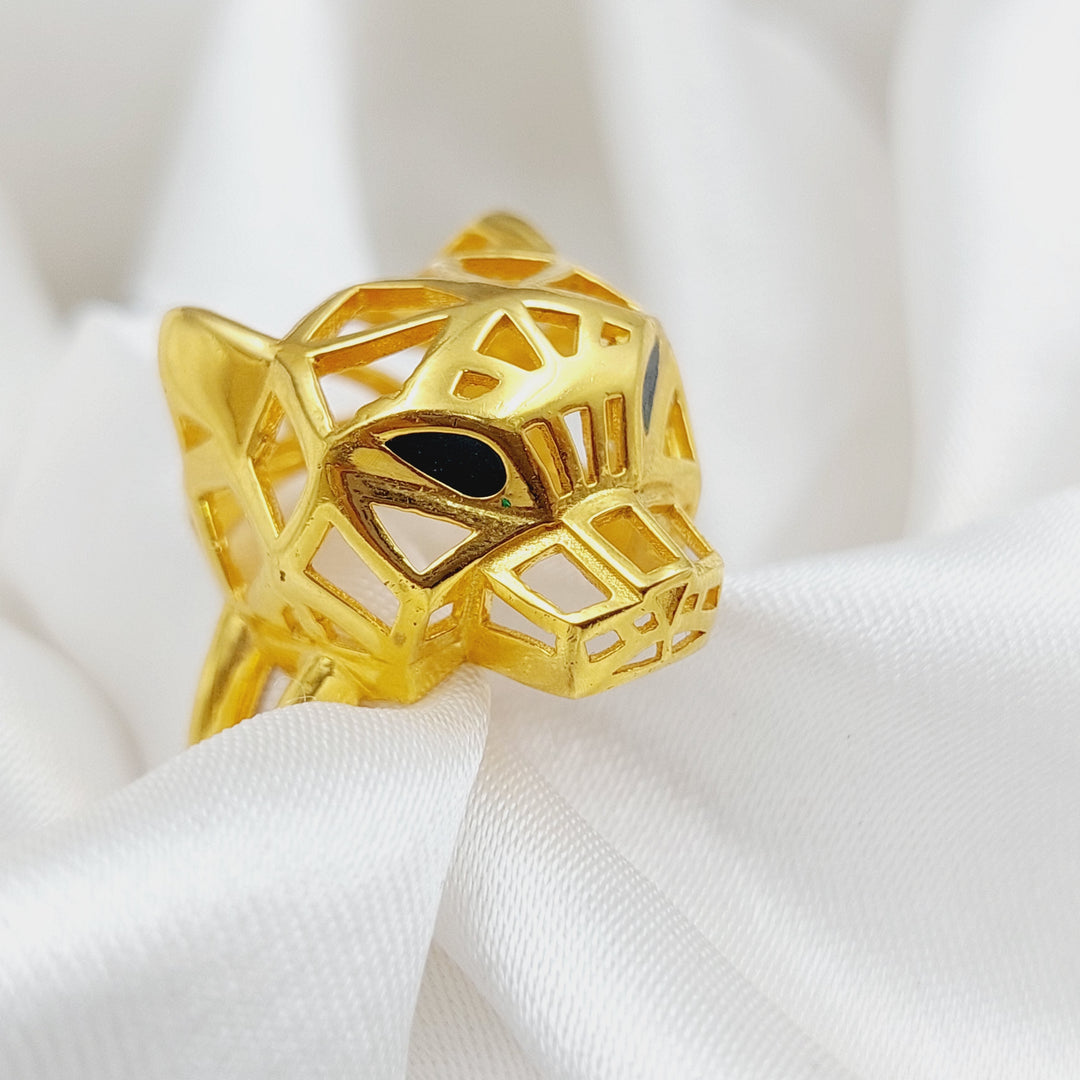 21K Tiger Ring Made of 21K Yellow Gold by Saeed Jewelry-19625