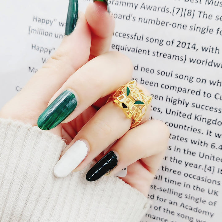 21K Tiger Ring Made of 21K Yellow Gold by Saeed Jewelry-25632