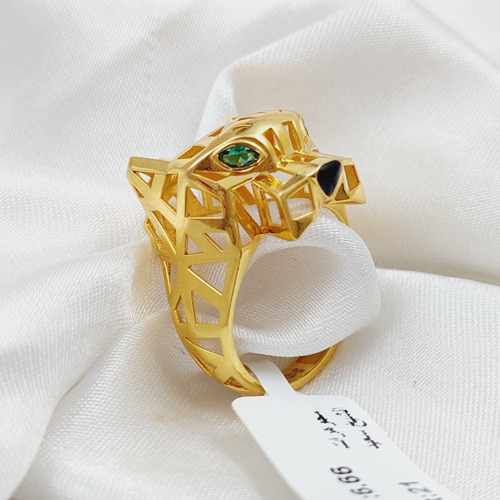 21K Tiger Ring Made of 21K Yellow Gold by Saeed Jewelry-25632