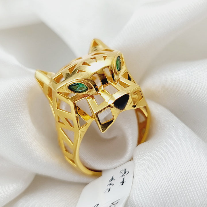 21K Tiger Ring Made of 21K Yellow Gold by Saeed Jewelry-25632