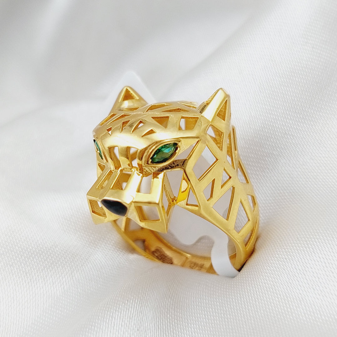 21K Tiger Ring Made of 21K Yellow Gold by Saeed Jewelry-25632