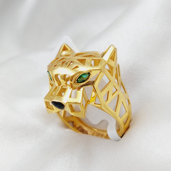 21K Tiger Ring Made of 21K Yellow Gold by Saeed Jewelry-25632