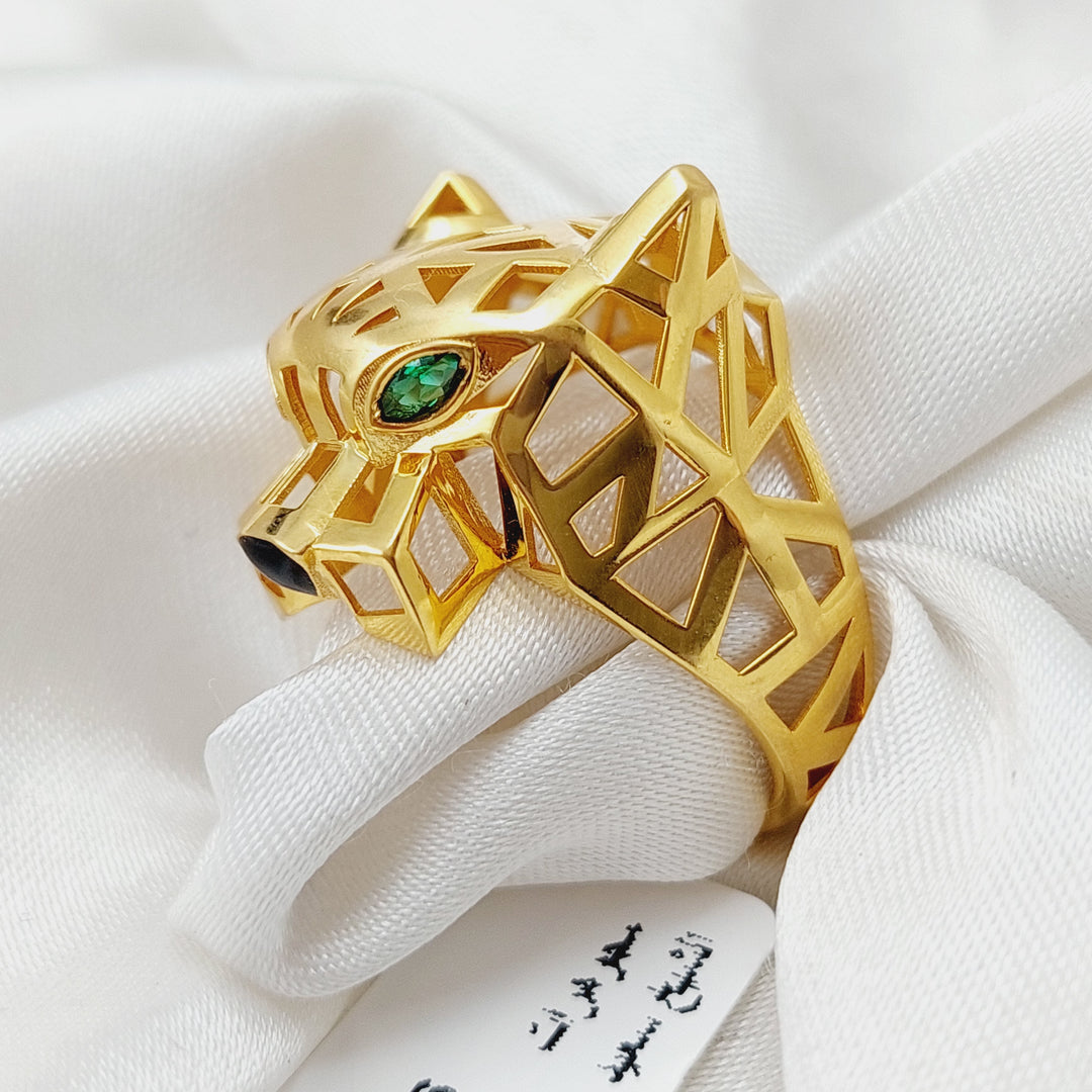 21K Tiger Ring Made of 21K Yellow Gold by Saeed Jewelry-25632