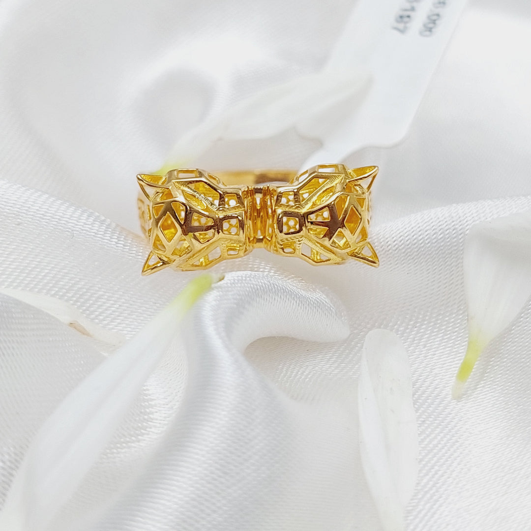 21K Tiger Ring Made of 21K Yellow Gold by Saeed Jewelry-26197