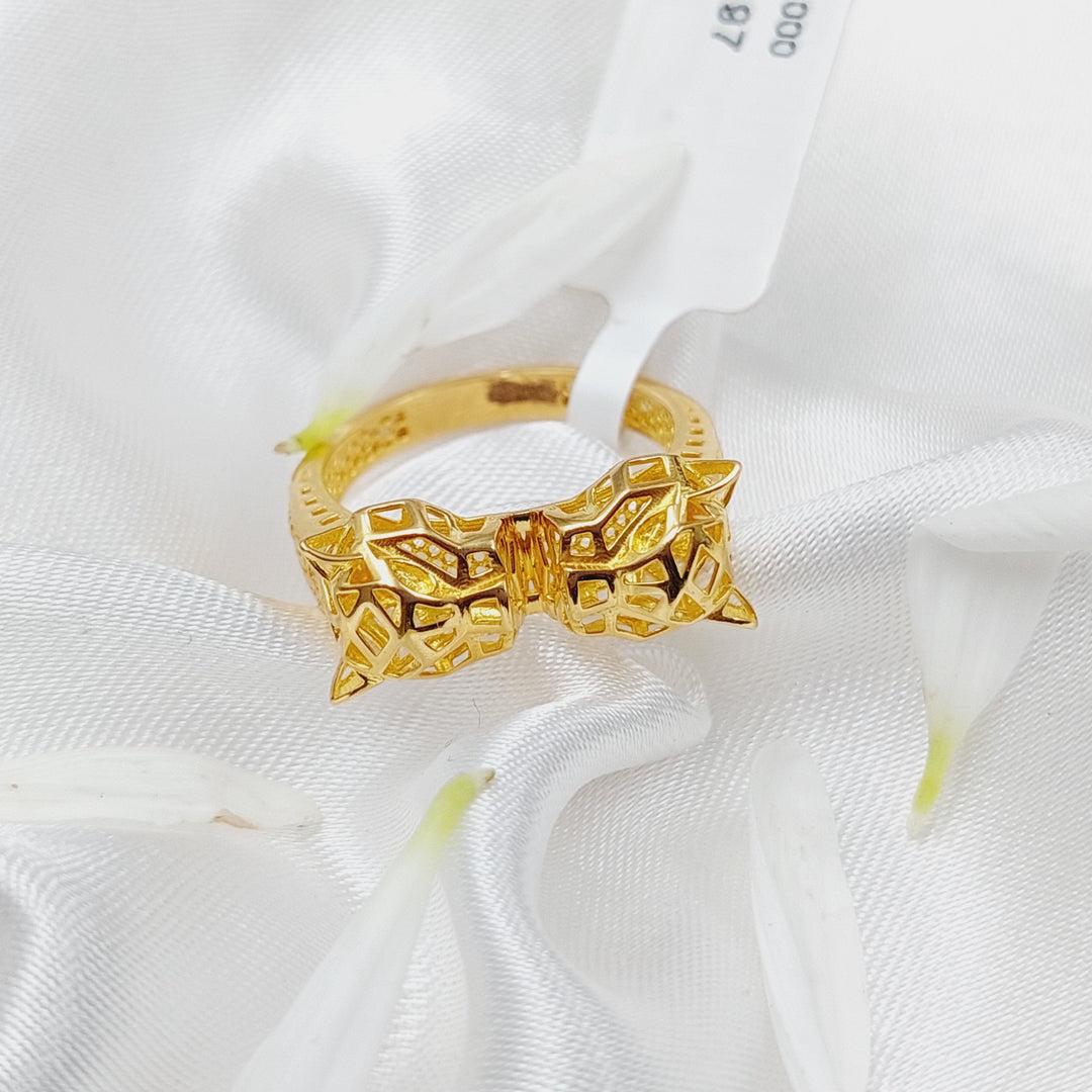 21K Tiger Ring Made of 21K Yellow Gold by Saeed Jewelry-26197