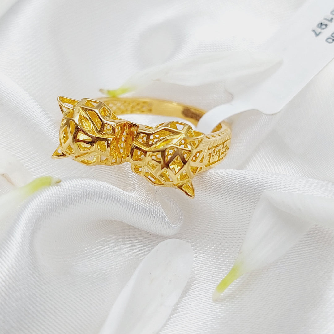 21K Tiger Ring Made of 21K Yellow Gold by Saeed Jewelry-26197