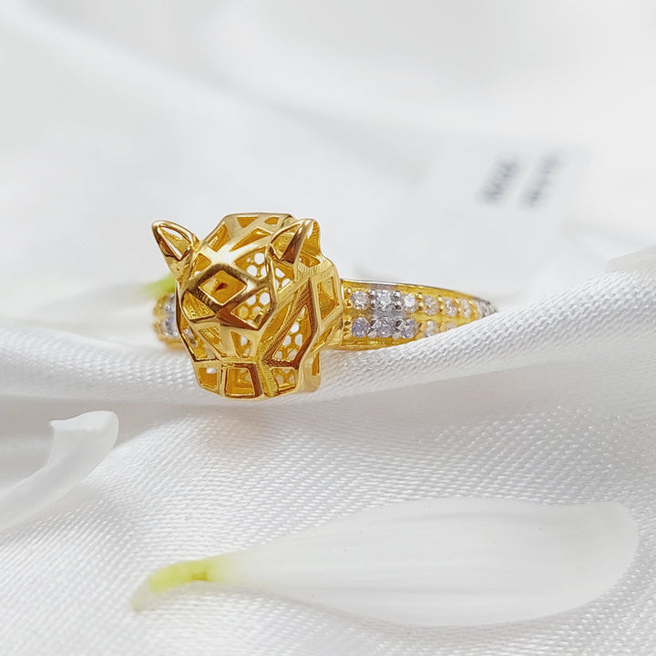 21K Tiger Ring Made of 21K Yellow Gold by Saeed Jewelry-26208