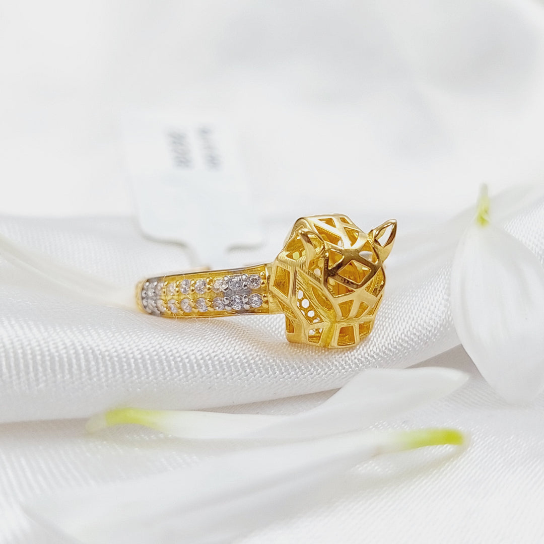 21K Tiger Ring Made of 21K Yellow Gold by Saeed Jewelry-26208