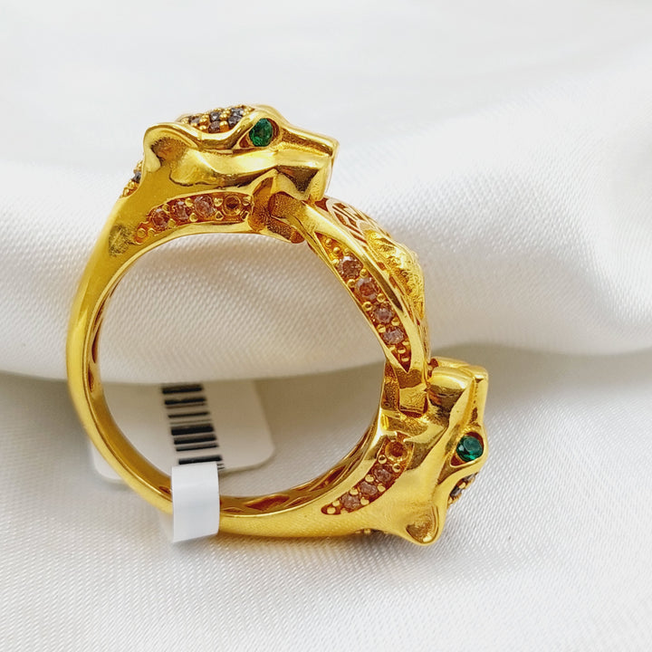 21K Gold Tiger Zirconia Ring by Saeed Jewelry - Image 3