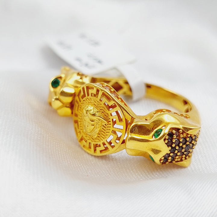 21K Gold Tiger Zirconia Ring by Saeed Jewelry - Image 1