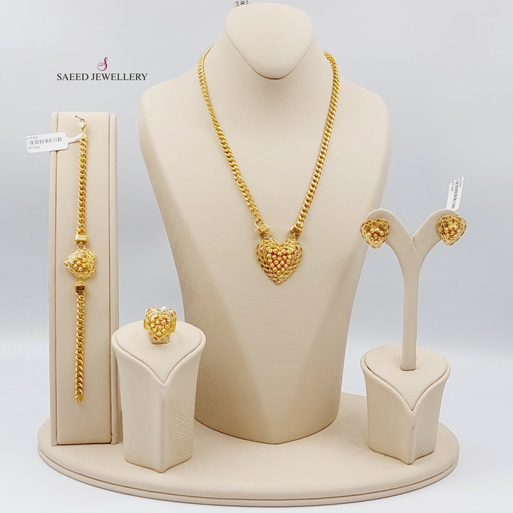 21K Turkish Fancy Set Made of 21K Yellow Gold by Saeed Jewelry-21142