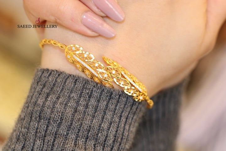 21K Gold Three Pieces Turkish Fancy Set by Saeed Jewelry - Image 5
