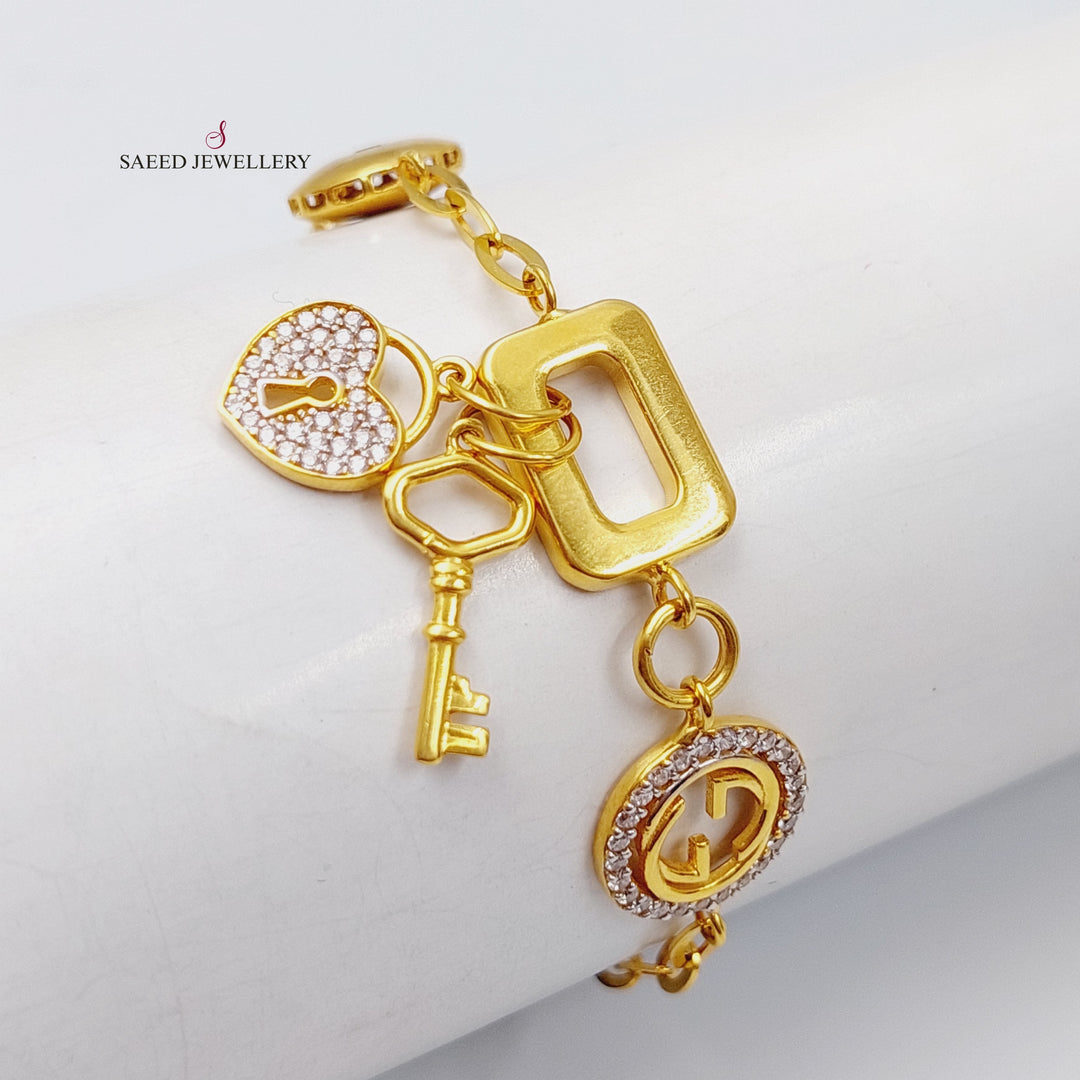 21K Turkish Lock Bracelet Made of 21K Yellow Gold by Saeed Jewelry-23162