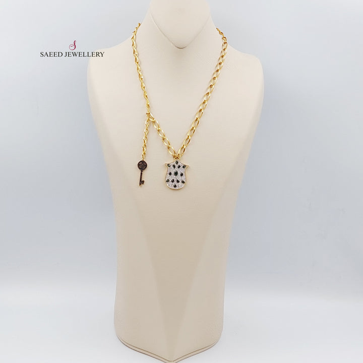 21K Turkish Necklace Made of 21K Yellow Gold by Saeed Jewelry-عقد-تركي