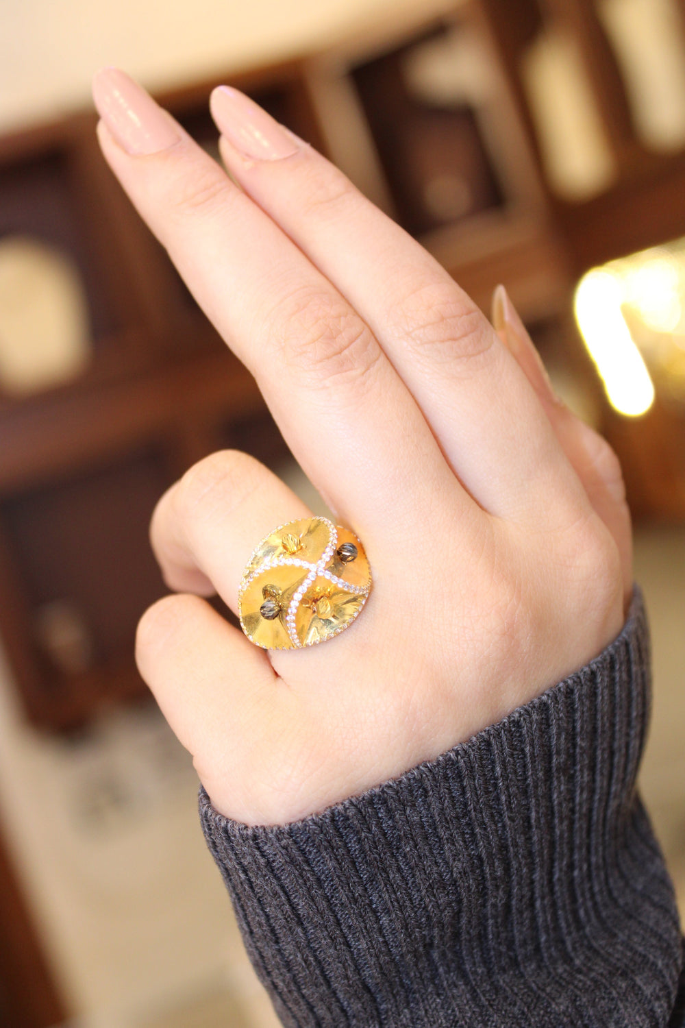 21K Turkish Ring Made of 21K Yellow Gold by Saeed Jewelry-10208