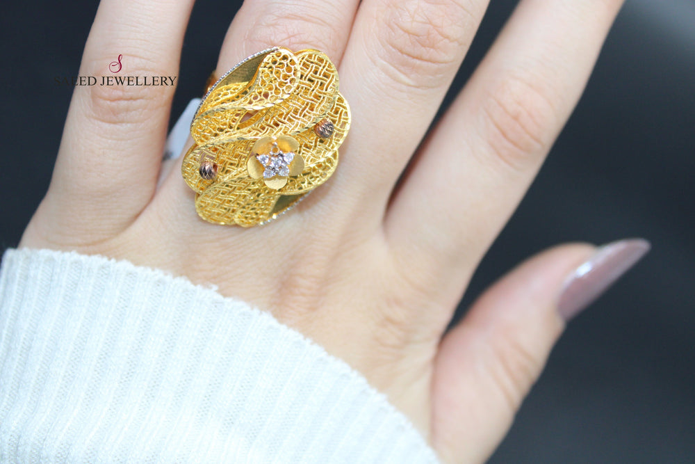 21K Turkish Ring Made of 21K Yellow Gold by Saeed Jewelry-10311