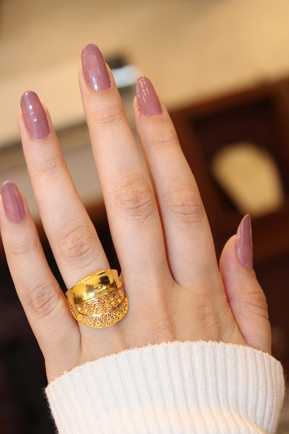 21K Turkish Ring Made of 21K Yellow Gold by Saeed Jewelry-18870