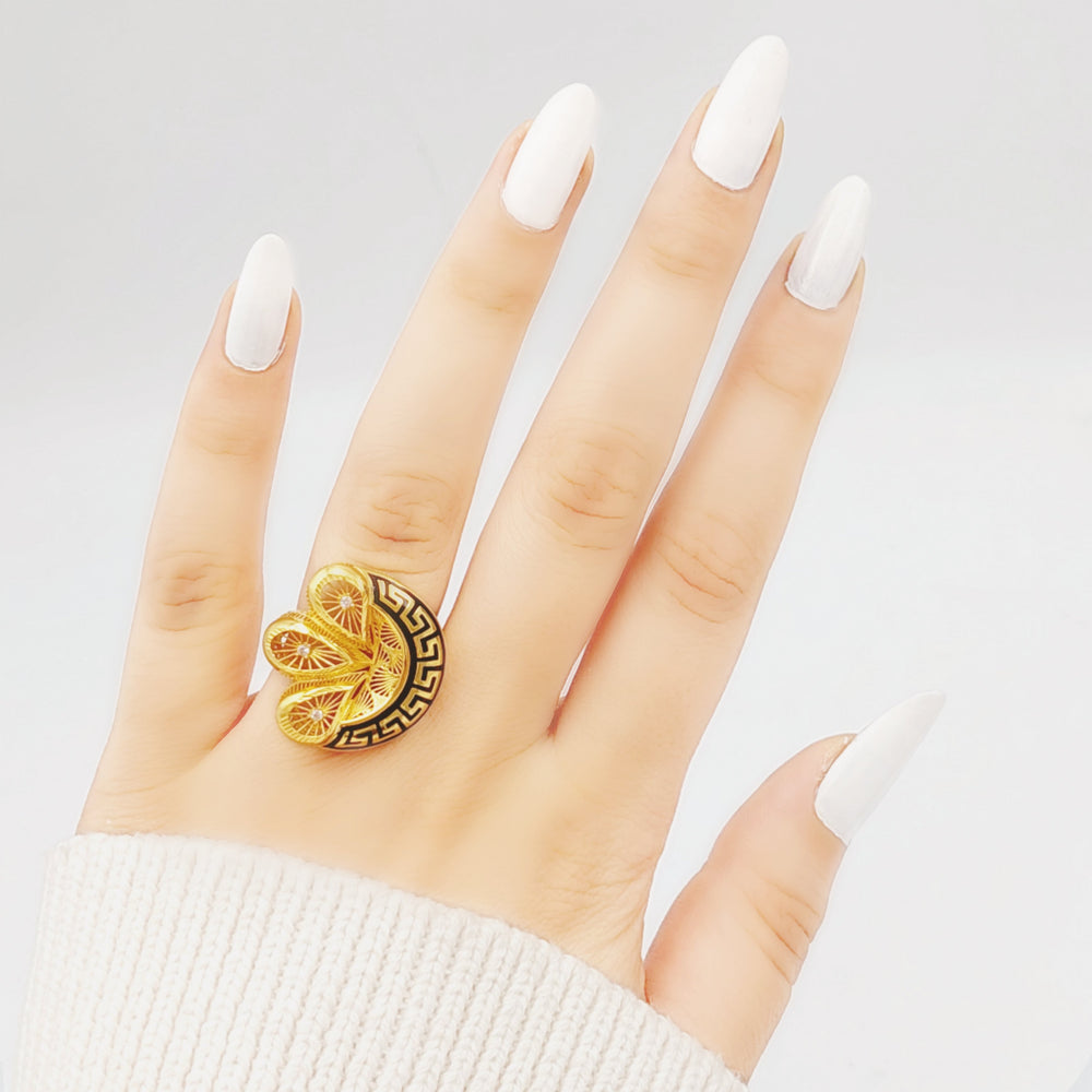 21K Turkish Ring Made of 21K Yellow Gold by Saeed Jewelry-26795